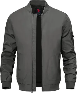 TBMPOY Men's Lightweight Bomber Jackets Light Windbreaker Casual Stylish Fall Golf Zip Up Dress Business Varsity