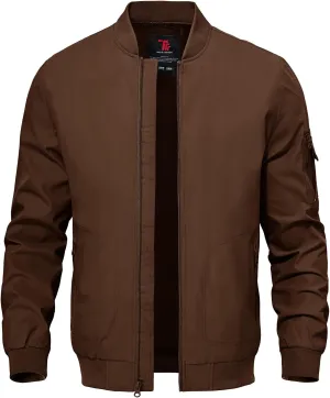 TBMPOY Men's Lightweight Bomber Jackets Light Windbreaker Casual Stylish Fall Golf Zip Up Dress Business Varsity