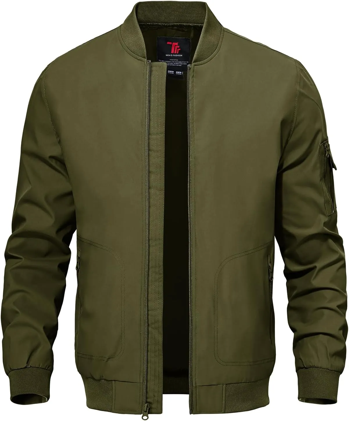 TBMPOY Men's Lightweight Bomber Jackets Light Windbreaker Casual Stylish Fall Golf Zip Up Dress Business Varsity