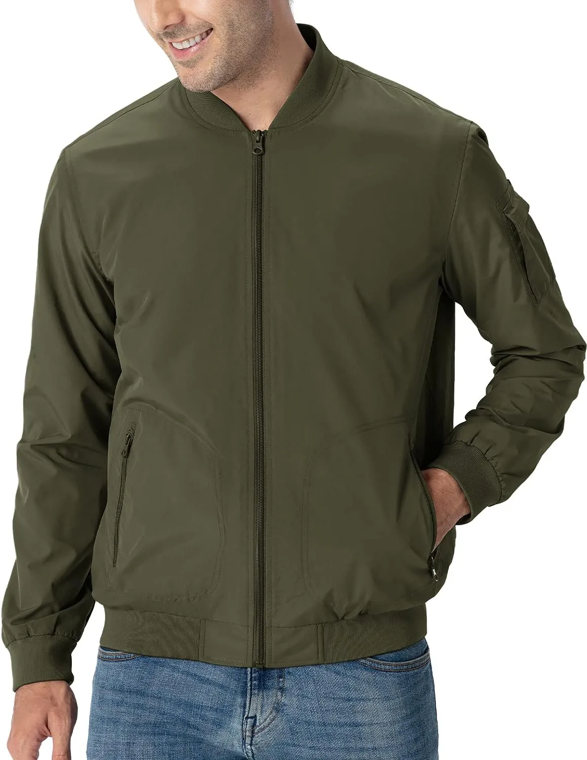 TBMPOY Men's Lightweight Bomber Jackets Light Windbreaker Casual Stylish Fall Golf Zip Up Dress Business Varsity
