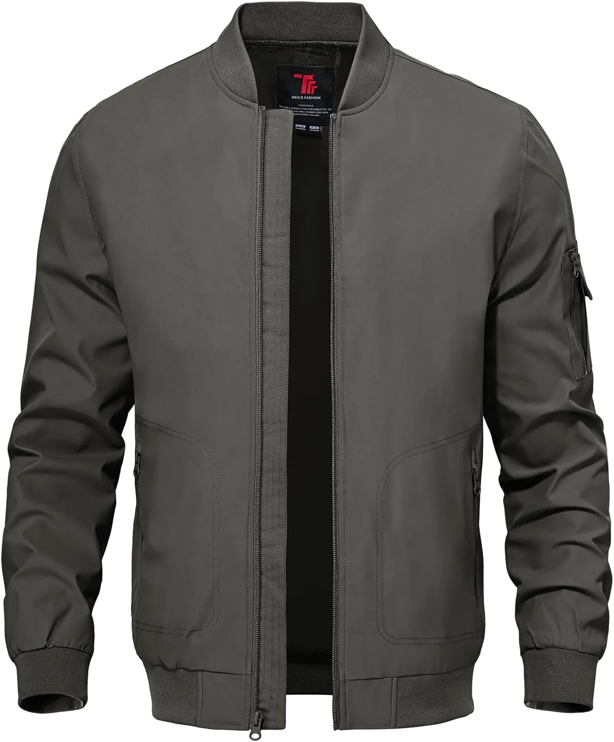 TBMPOY Men's Lightweight Bomber Jackets Light Windbreaker Casual Stylish Fall Golf Zip Up Dress Business Varsity