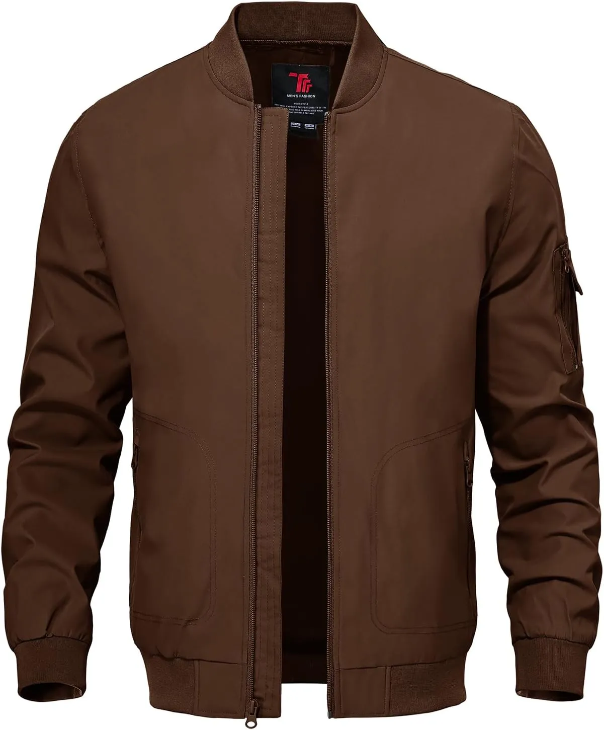 TBMPOY Men's Lightweight Bomber Jackets Light Windbreaker Casual Stylish Fall Golf Zip Up Dress Business Varsity