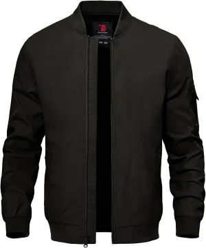TBMPOY Men's Lightweight Bomber Jackets Light Windbreaker Casual Stylish Fall Golf Zip Up Dress Business Varsity