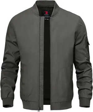 TBMPOY Men's Lightweight Bomber Jackets Light Windbreaker Casual Stylish Fall Golf Zip Up Dress Business Varsity