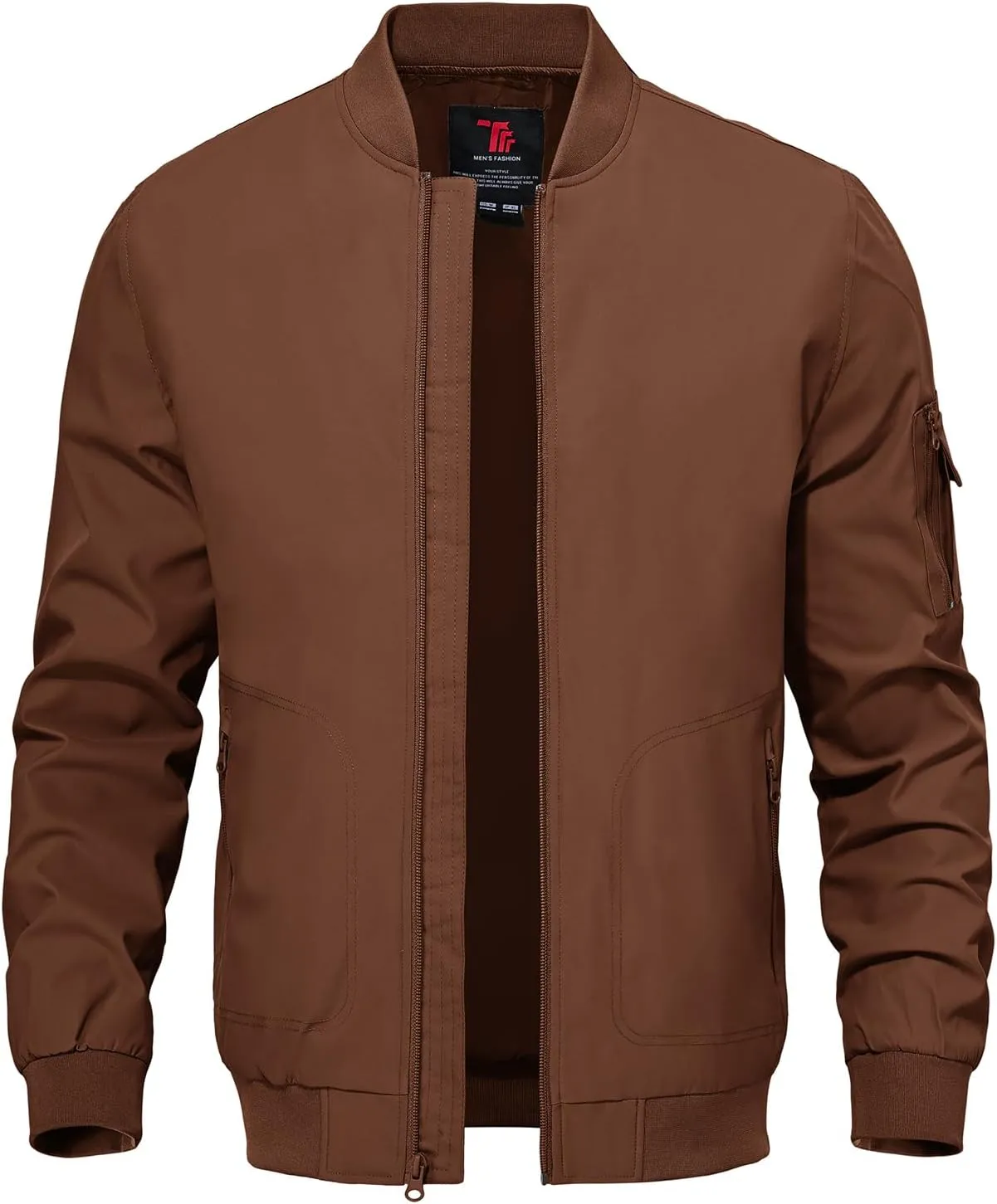 TBMPOY Men's Lightweight Bomber Jackets Light Windbreaker Casual Stylish Fall Golf Zip Up Dress Business Varsity