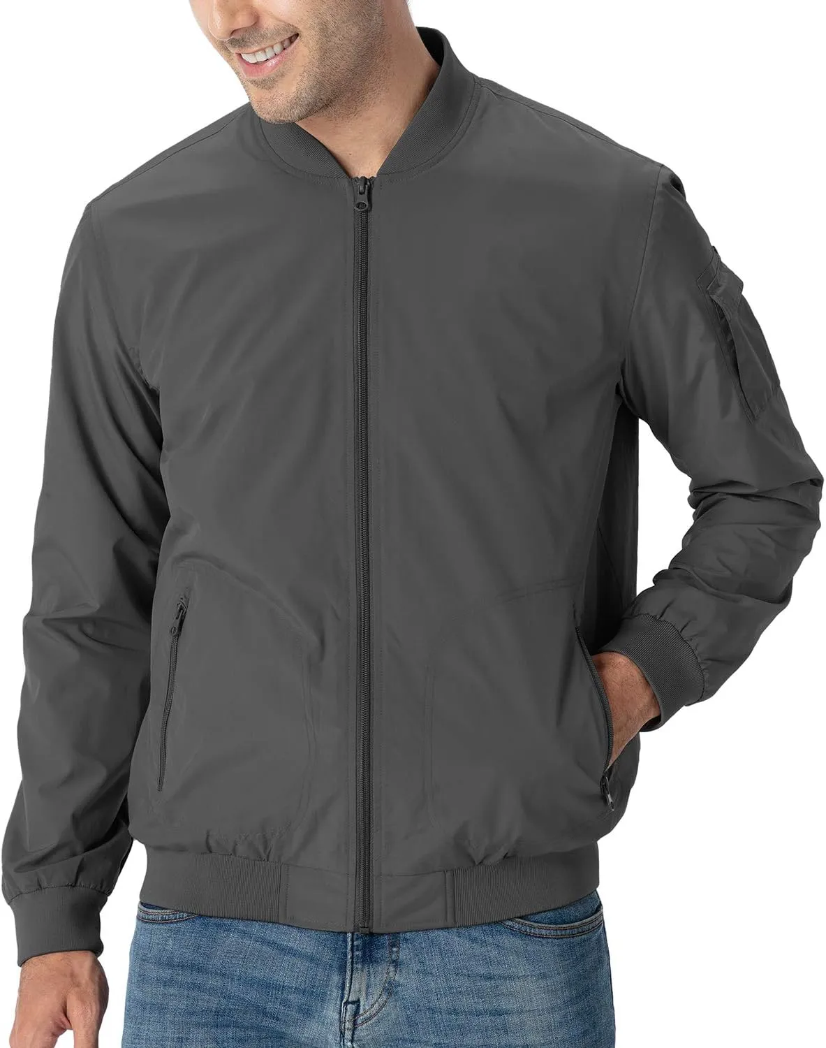TBMPOY Men's Lightweight Bomber Jackets Light Windbreaker Casual Stylish Fall Golf Zip Up Dress Business Varsity