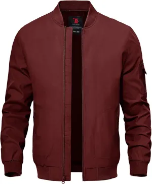 TBMPOY Men's Lightweight Bomber Jackets Light Windbreaker Casual Stylish Fall Golf Zip Up Dress Business Varsity