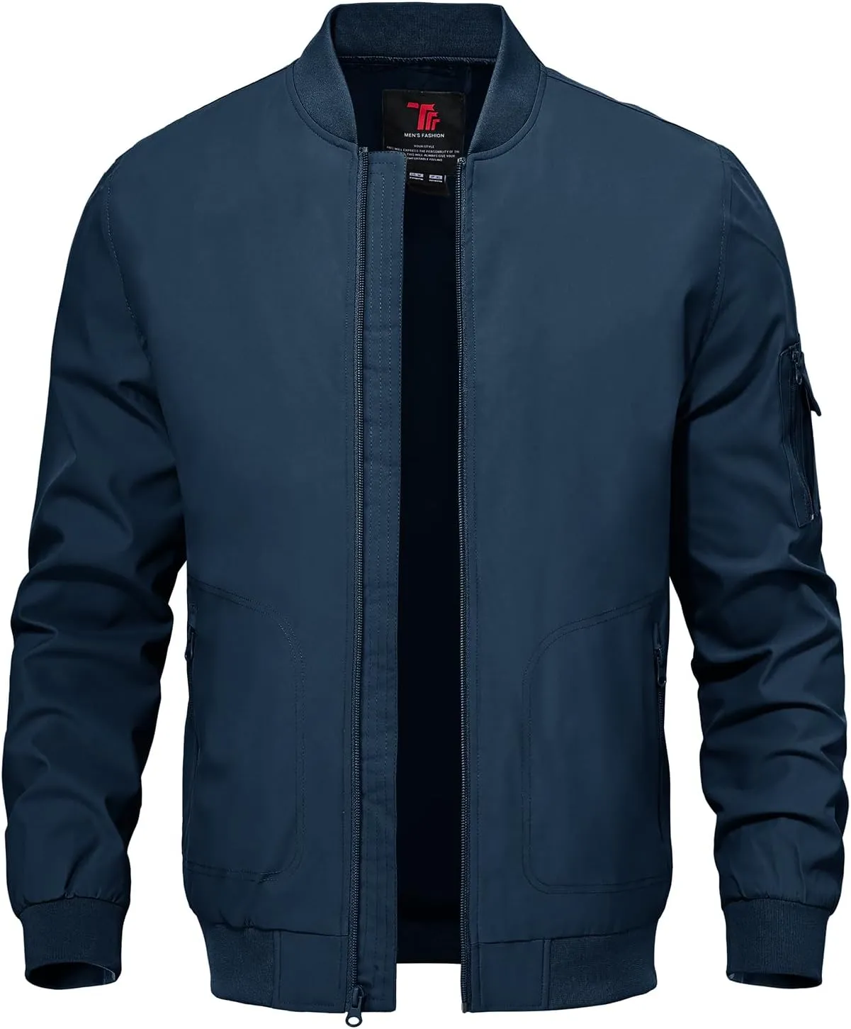 TBMPOY Men's Lightweight Bomber Jackets Light Windbreaker Casual Stylish Fall Golf Zip Up Dress Business Varsity