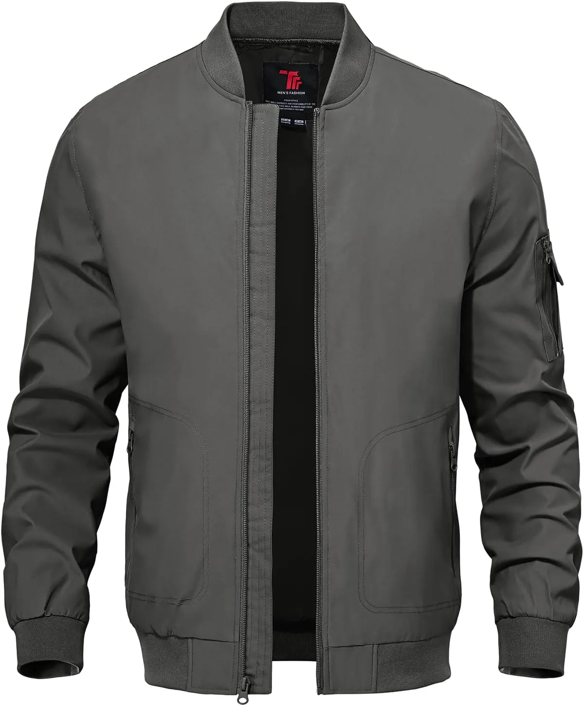 TBMPOY Men's Lightweight Bomber Jackets Light Windbreaker Casual Stylish Fall Golf Zip Up Dress Business Varsity