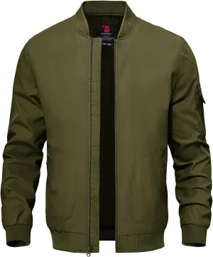 TBMPOY Men's Lightweight Bomber Jackets Light Windbreaker Casual Stylish Fall Golf Zip Up Dress Business Varsity