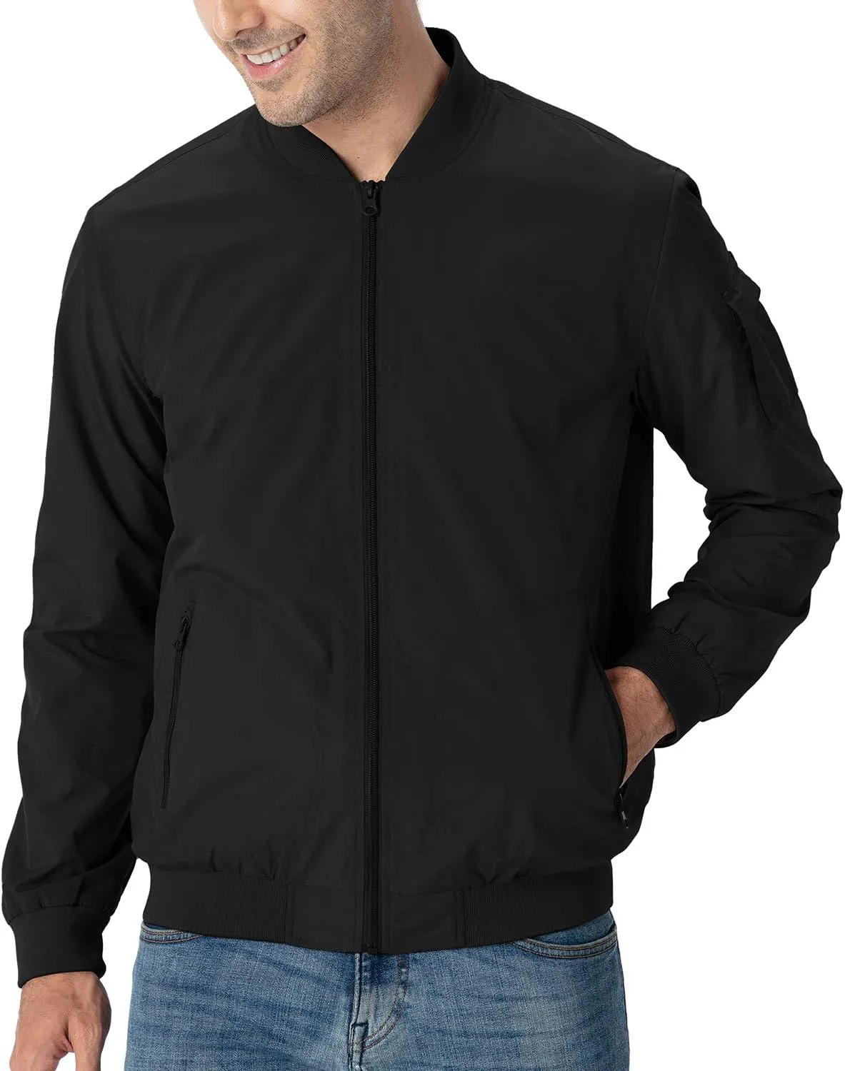 TBMPOY Men's Lightweight Bomber Jackets Light Windbreaker Casual Stylish Fall Golf Zip Up Dress Business Varsity