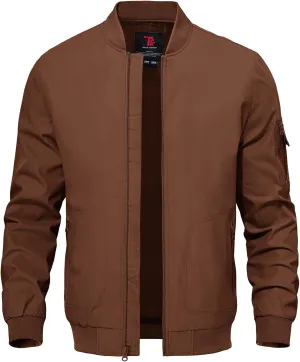 TBMPOY Men's Lightweight Bomber Jackets Light Windbreaker Casual Stylish Fall Golf Zip Up Dress Business Varsity