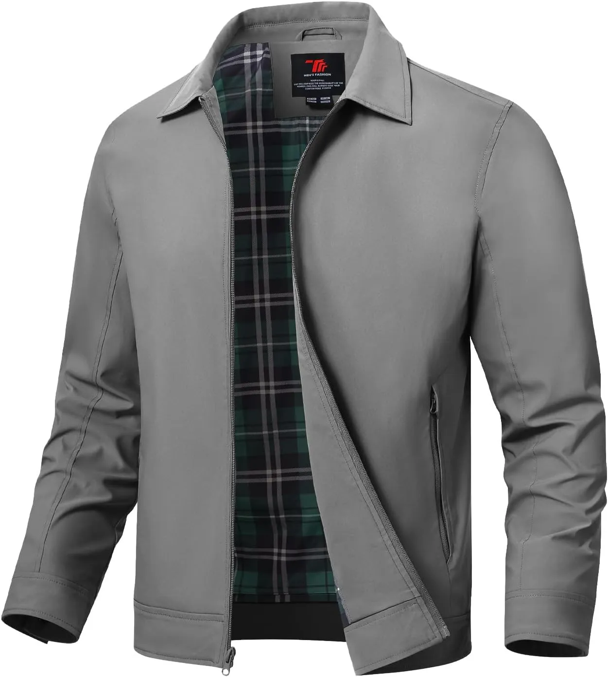 TBMPOY Men's Lightweight Jackets Casual Windbreaker Stylish Light Fall Spring Golf Work Dress Business