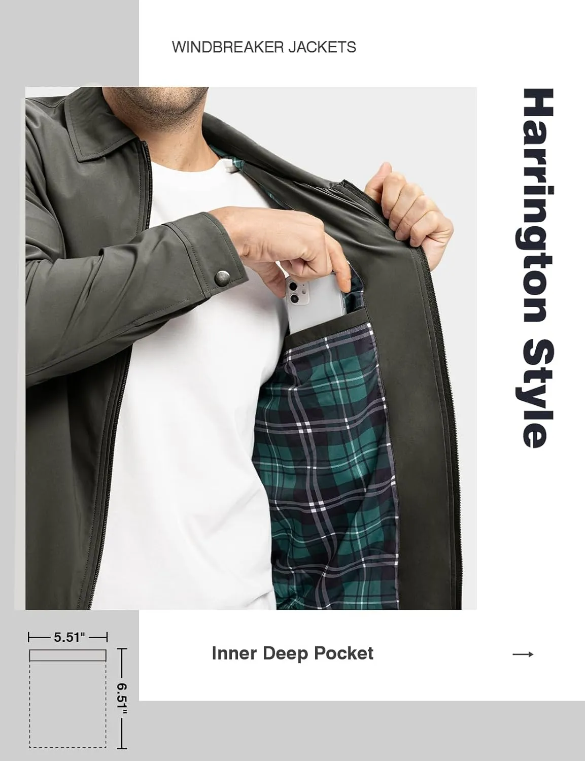 TBMPOY Men's Lightweight Jackets Casual Windbreaker Stylish Light Fall Spring Golf Work Dress Business
