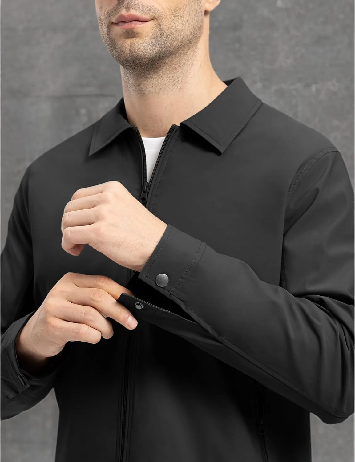 TBMPOY Men's Lightweight Jackets Casual Windbreaker Stylish Light Fall Spring Golf Work Dress Business