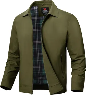 TBMPOY Men's Lightweight Jackets Casual Windbreaker Stylish Light Fall Spring Golf Work Dress Business