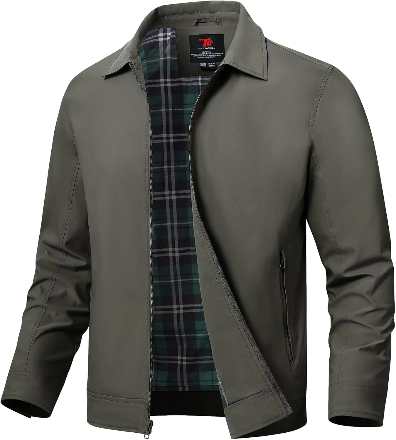 TBMPOY Men's Lightweight Jackets Casual Windbreaker Stylish Light Fall Spring Golf Work Dress Business