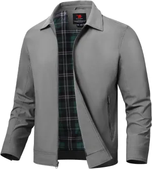 TBMPOY Men's Lightweight Jackets Casual Windbreaker Stylish Light Fall Spring Golf Work Dress Business