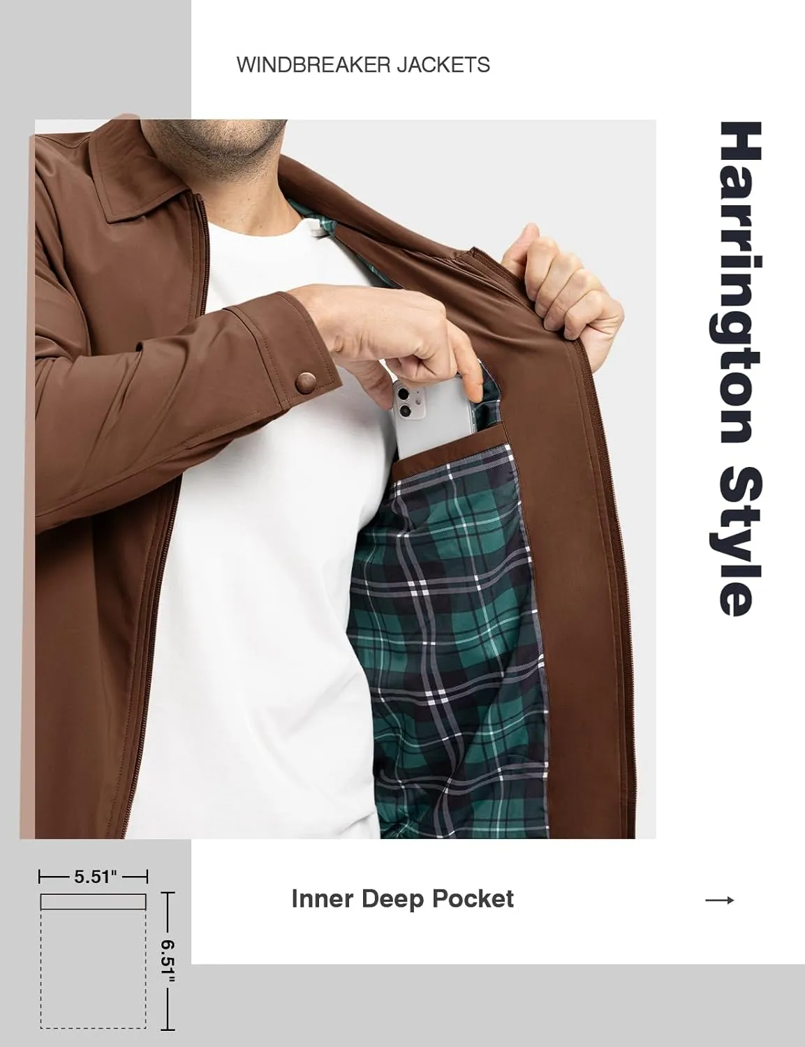 TBMPOY Men's Lightweight Jackets Casual Windbreaker Stylish Light Fall Spring Golf Work Dress Business