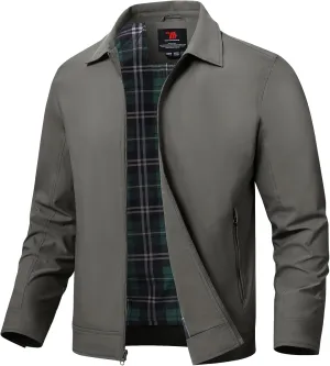 TBMPOY Men's Lightweight Jackets Casual Windbreaker Stylish Light Fall Spring Golf Work Dress Business