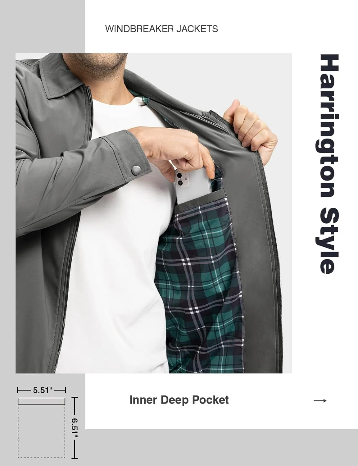 TBMPOY Men's Lightweight Jackets Casual Windbreaker Stylish Light Fall Spring Golf Work Dress Business