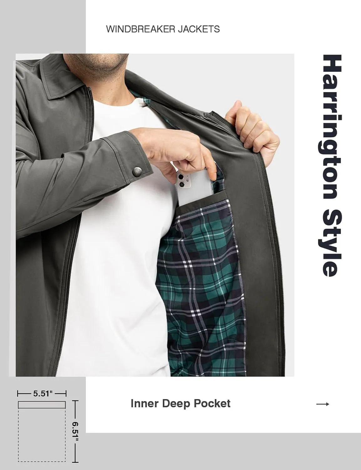 TBMPOY Men's Lightweight Jackets Casual Windbreaker Stylish Light Fall Spring Golf Work Dress Business