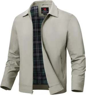 TBMPOY Men's Lightweight Jackets Casual Windbreaker Stylish Light Fall Spring Golf Work Dress Business