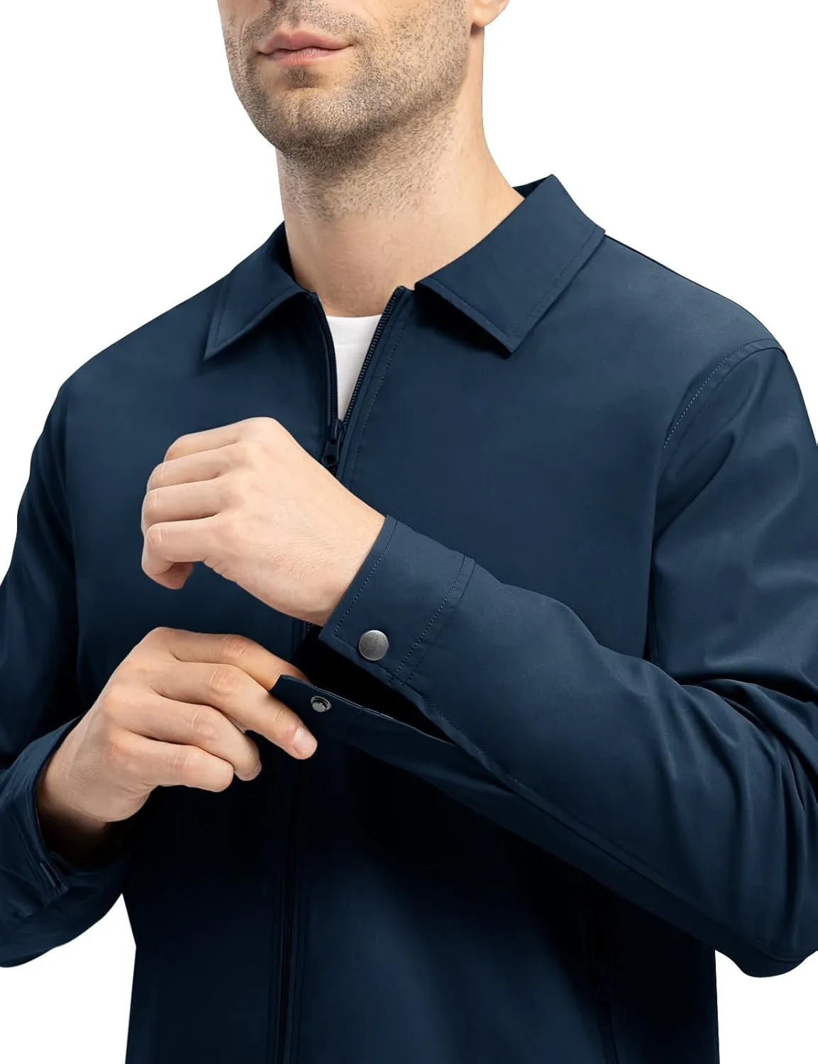TBMPOY Men's Lightweight Jackets Casual Windbreaker Stylish Light Fall Spring Golf Work Dress Business