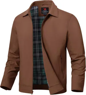 TBMPOY Men's Lightweight Jackets Casual Windbreaker Stylish Light Fall Spring Golf Work Dress Business