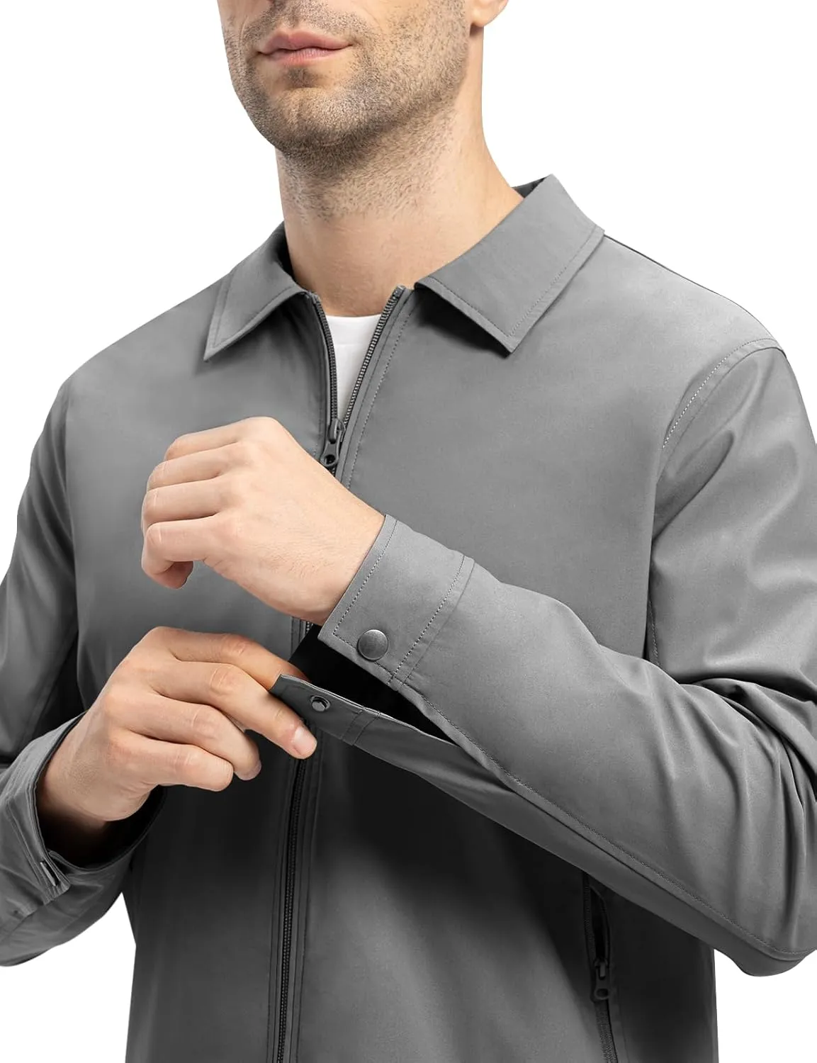 TBMPOY Men's Lightweight Jackets Casual Windbreaker Stylish Light Fall Spring Golf Work Dress Business