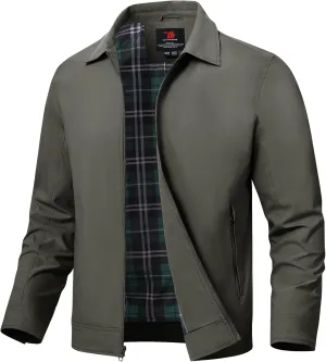 TBMPOY Men's Lightweight Jackets Casual Windbreaker Stylish Light Fall Spring Golf Work Dress Business