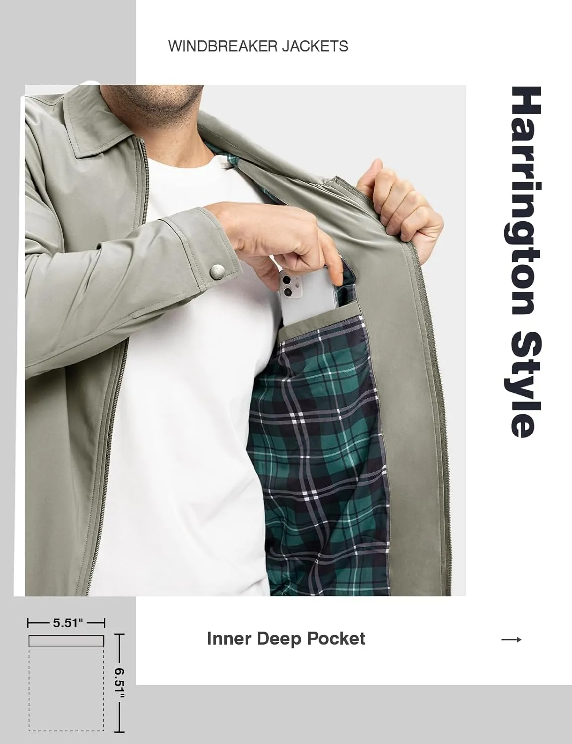 TBMPOY Men's Lightweight Jackets Casual Windbreaker Stylish Light Fall Spring Golf Work Dress Business