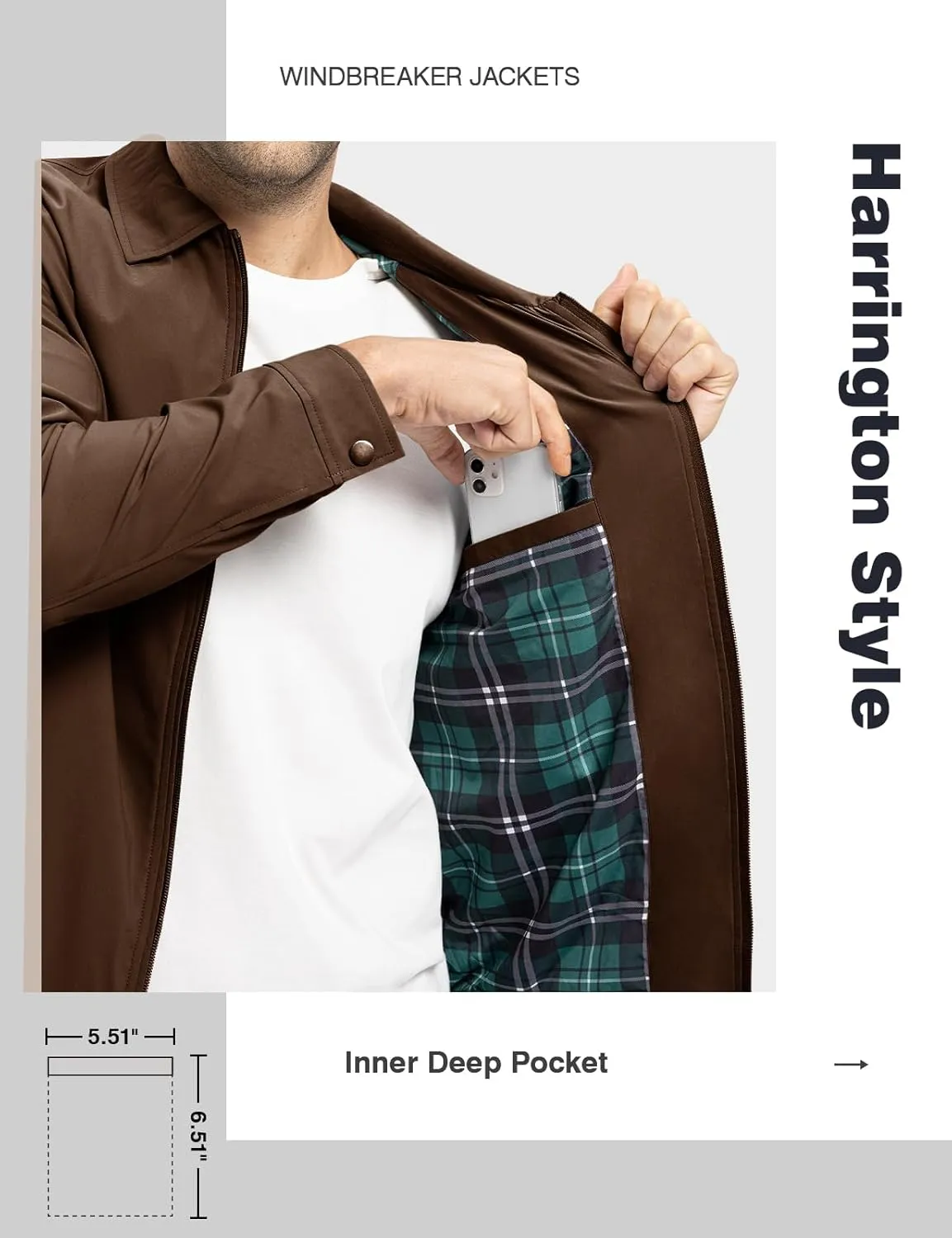TBMPOY Men's Lightweight Jackets Casual Windbreaker Stylish Light Fall Spring Golf Work Dress Business