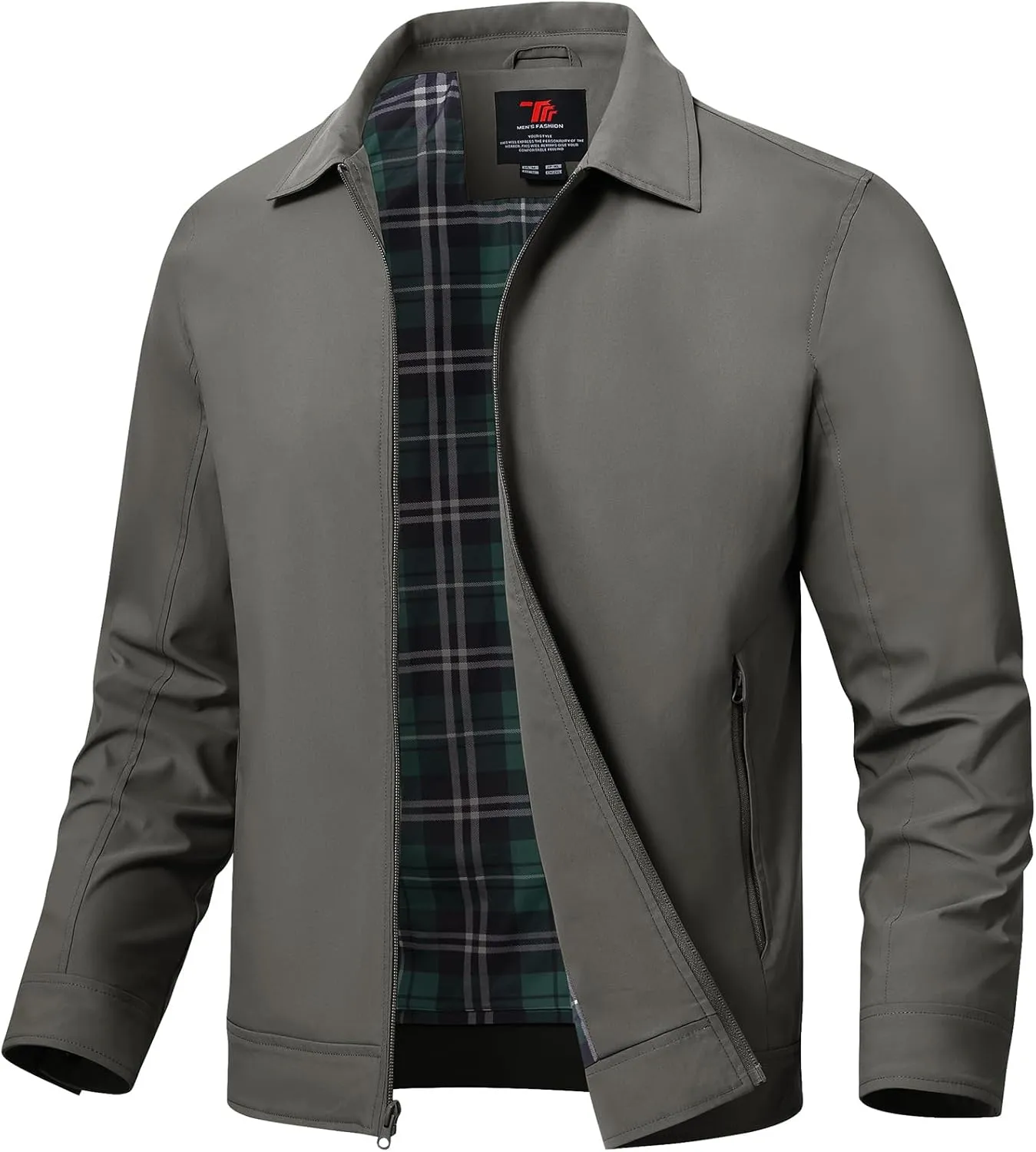 TBMPOY Men's Lightweight Jackets Casual Windbreaker Stylish Light Fall Spring Golf Work Dress Business