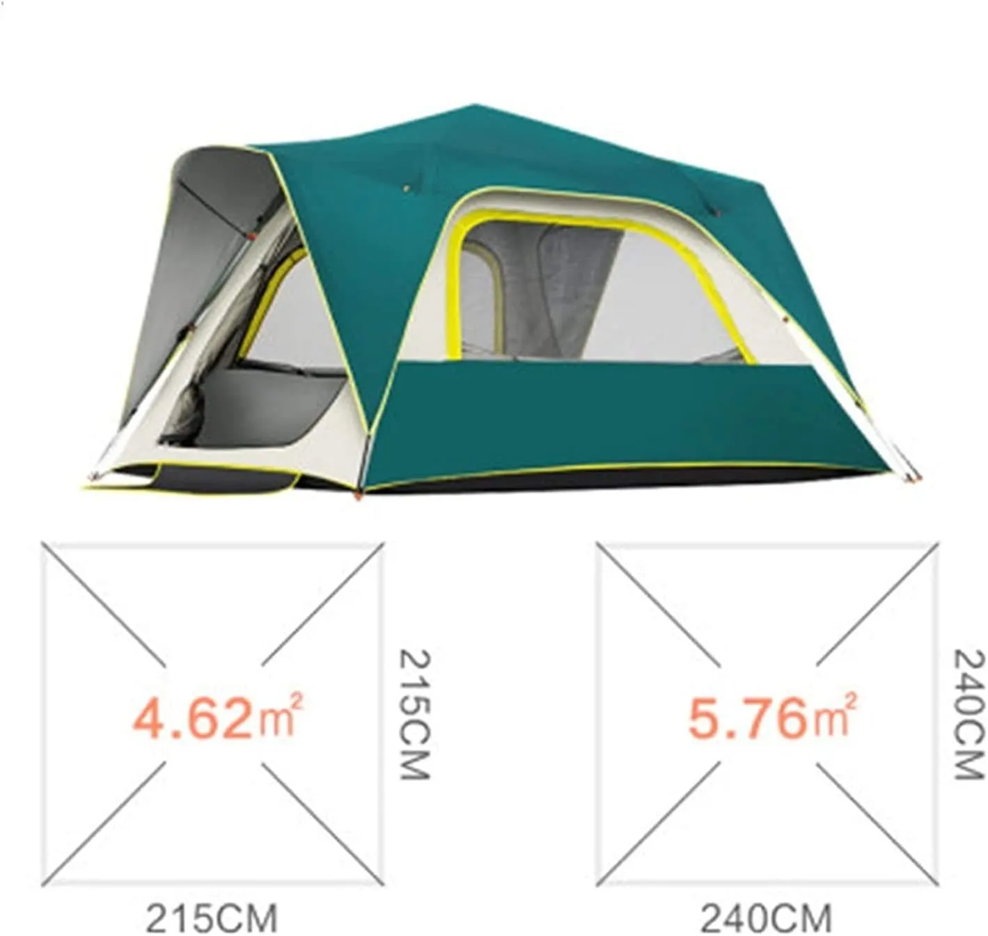 Tent Automatic Pop Up Camping Tent 3 4 5 Person with Double Layer Waterproof for Family Hiking Mountaineering Outdoor
