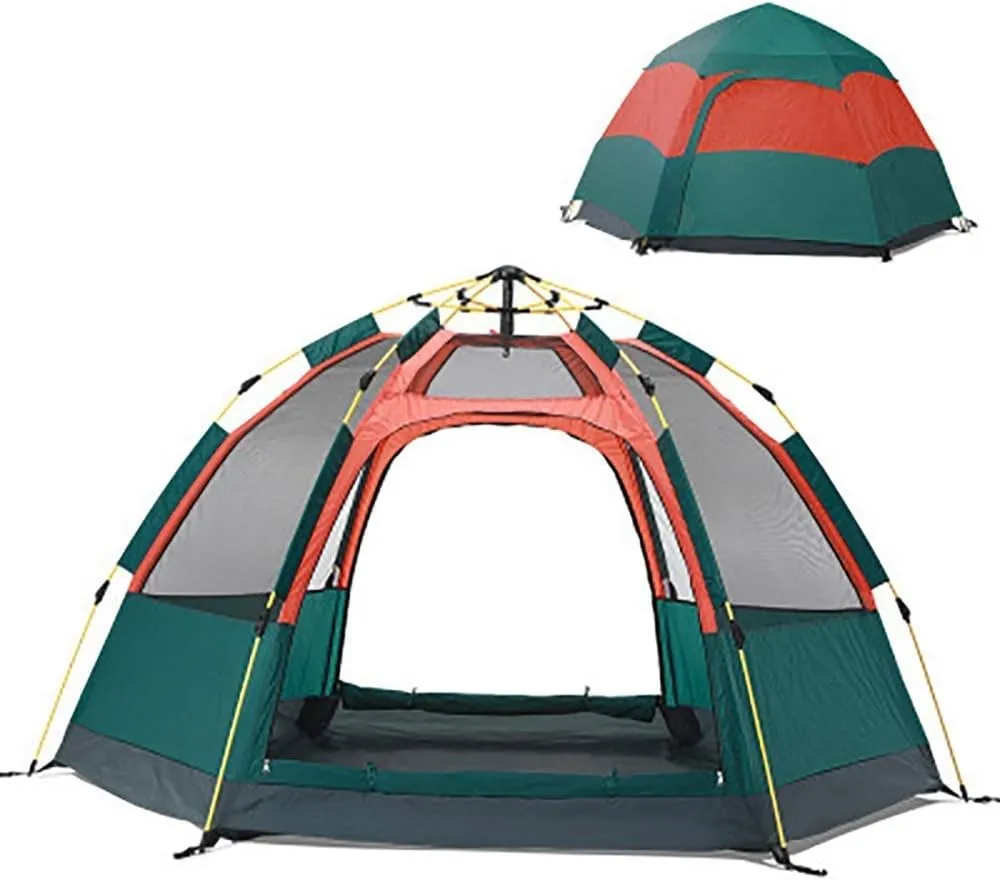 Tent Camping Automatic Pop-up Tent Hydraulic Dome Tent Easy to Install Portable with Waterproof 3-4 People, Suitable for Family Garden/Camping/Fishing/Beach