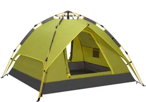 Tent for Camping Tent Family Camping Tent 3 4 Person with 2 Door&4 Mesh Windows Double Layer Instant Tent Automatic Pop Up Large Space for Picnic Outdoors (Color : Green)