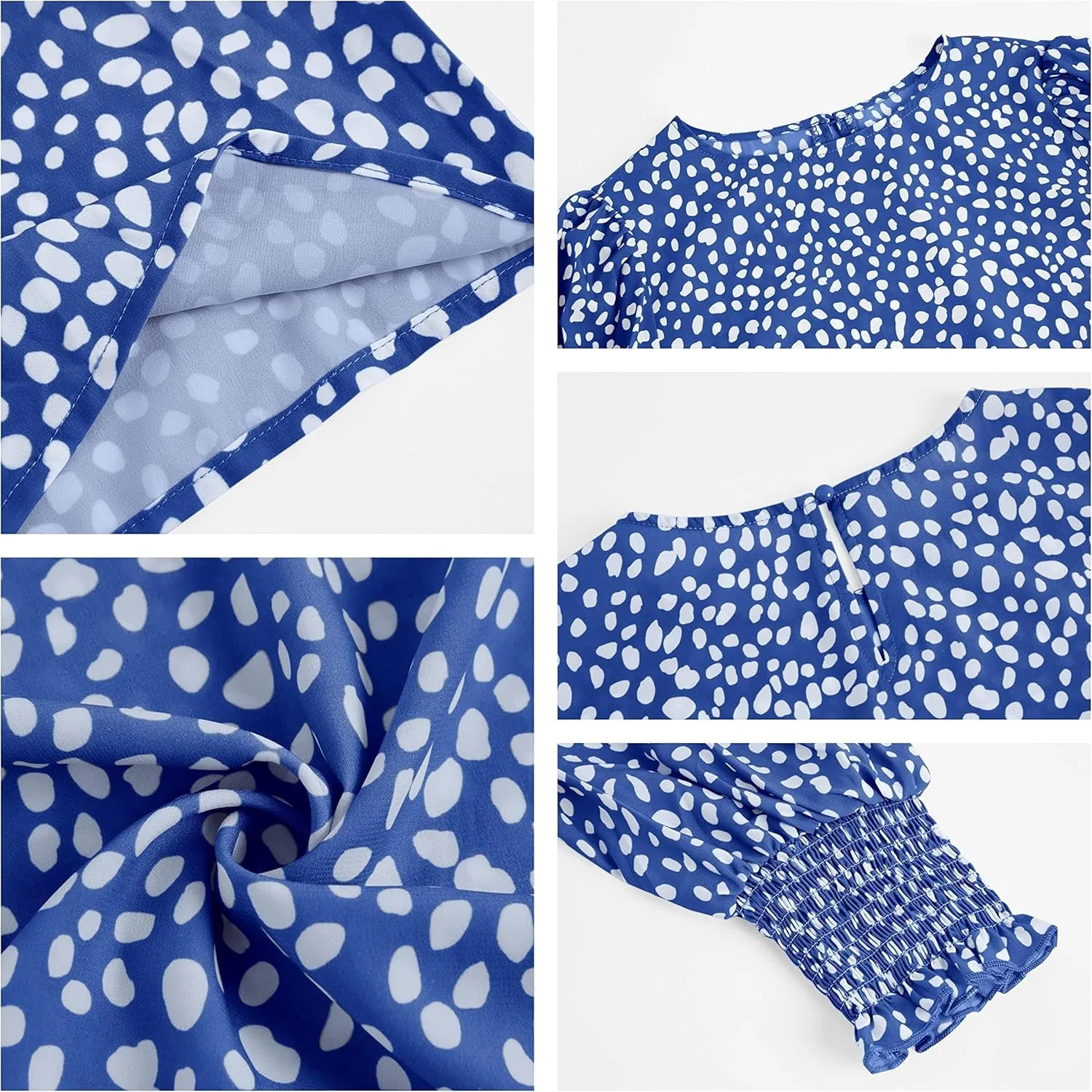 Teurkia Women's Polka Dot 3/4 Sleeve Blouse Tops Ladies Casual Office Work Crew Neck T-Shirt