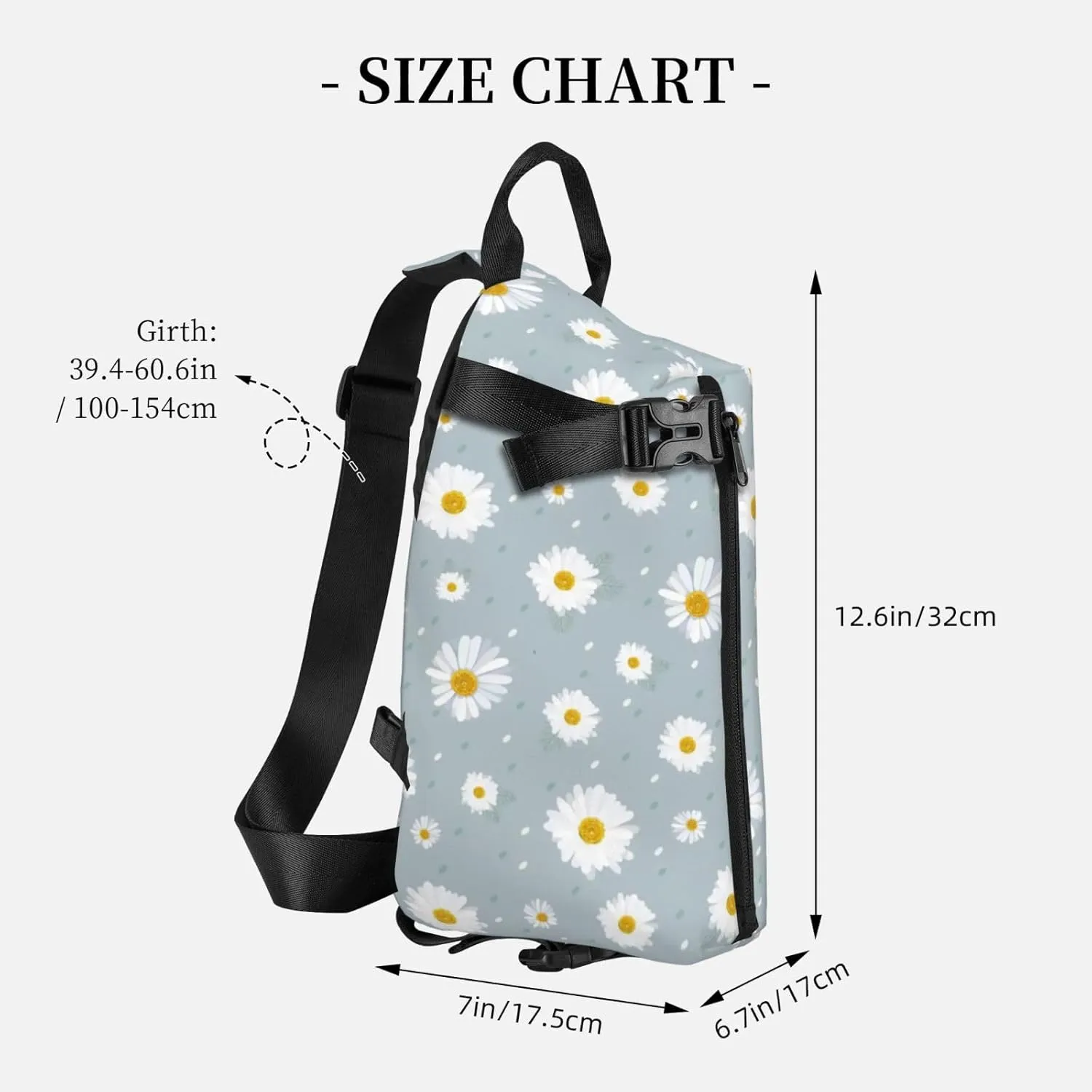 ThAyLa Camomile Flowers Sling Bag For Women Casual Crossbody Backpack Shoulder Bag Chest Bag Daypack For Hiking Sports