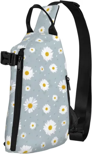 ThAyLa Camomile Flowers Sling Bag For Women Casual Crossbody Backpack Shoulder Bag Chest Bag Daypack For Hiking Sports