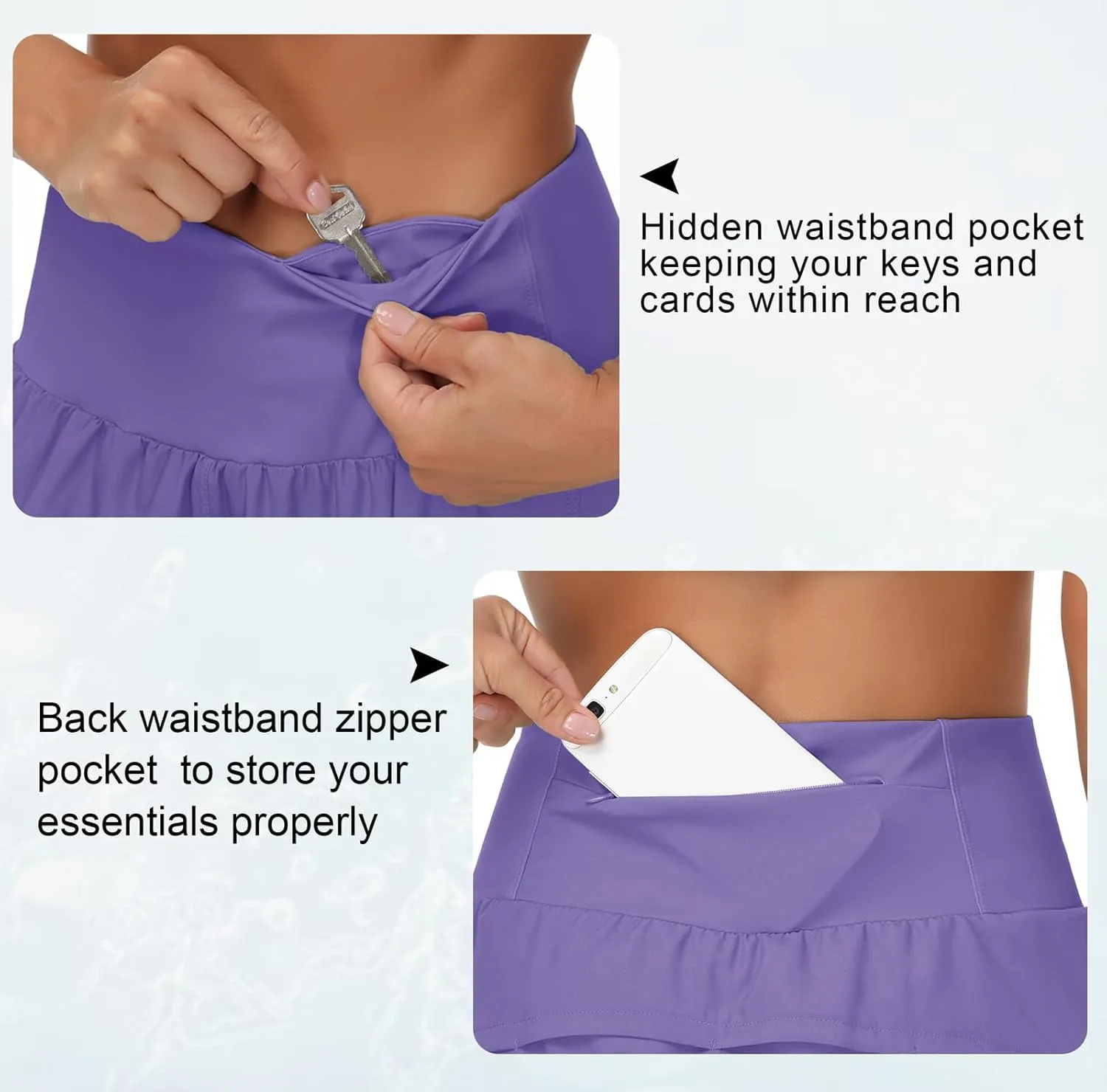 THE GYM PEOPLE Womens High Waisted Running Shorts Quick Dry Athletic Workout Shorts with Mesh Liner Zipper Pockets