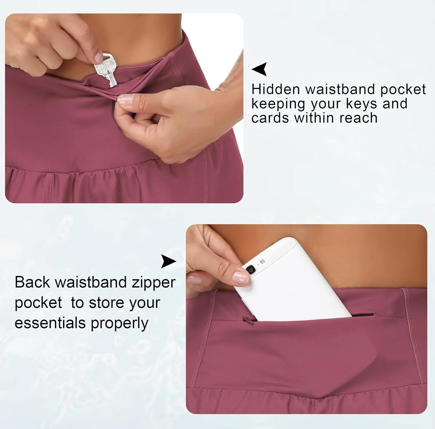 THE GYM PEOPLE Womens High Waisted Running Shorts Quick Dry Athletic Workout Shorts with Mesh Liner Zipper Pockets