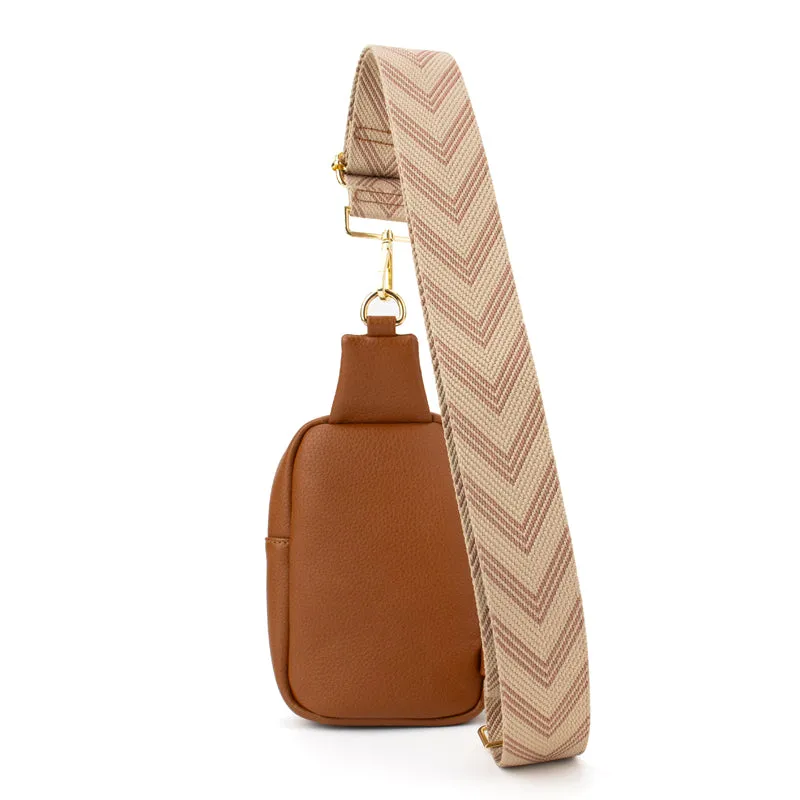 The Harlow | Sling Bag with Chevron Strap | 3 Colors