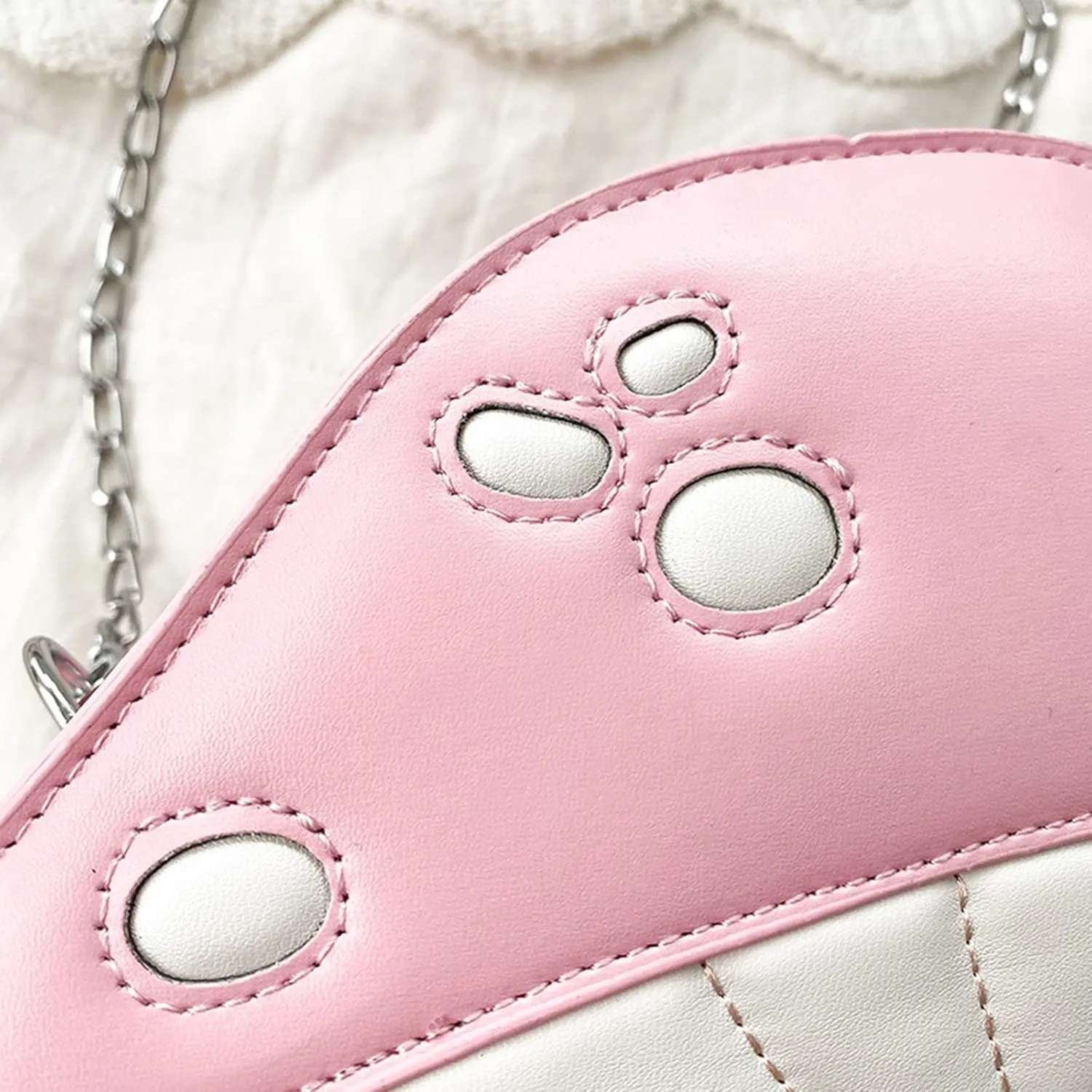 Thenopev Mushroom Shoulder Purses PU Leather Lovely Crossbody Bag for Girl Women Casual Purse Casual Summer Beach Handbag