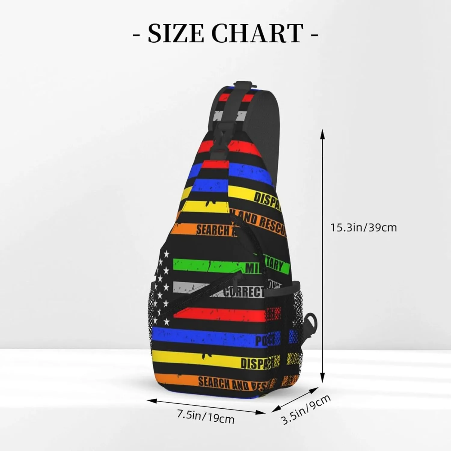 Thin Blue Line K9 German Shepherd Police Dog Design Sling Bag Chest Bag Casual Crossbody Bag Travel Shoulder Backpack