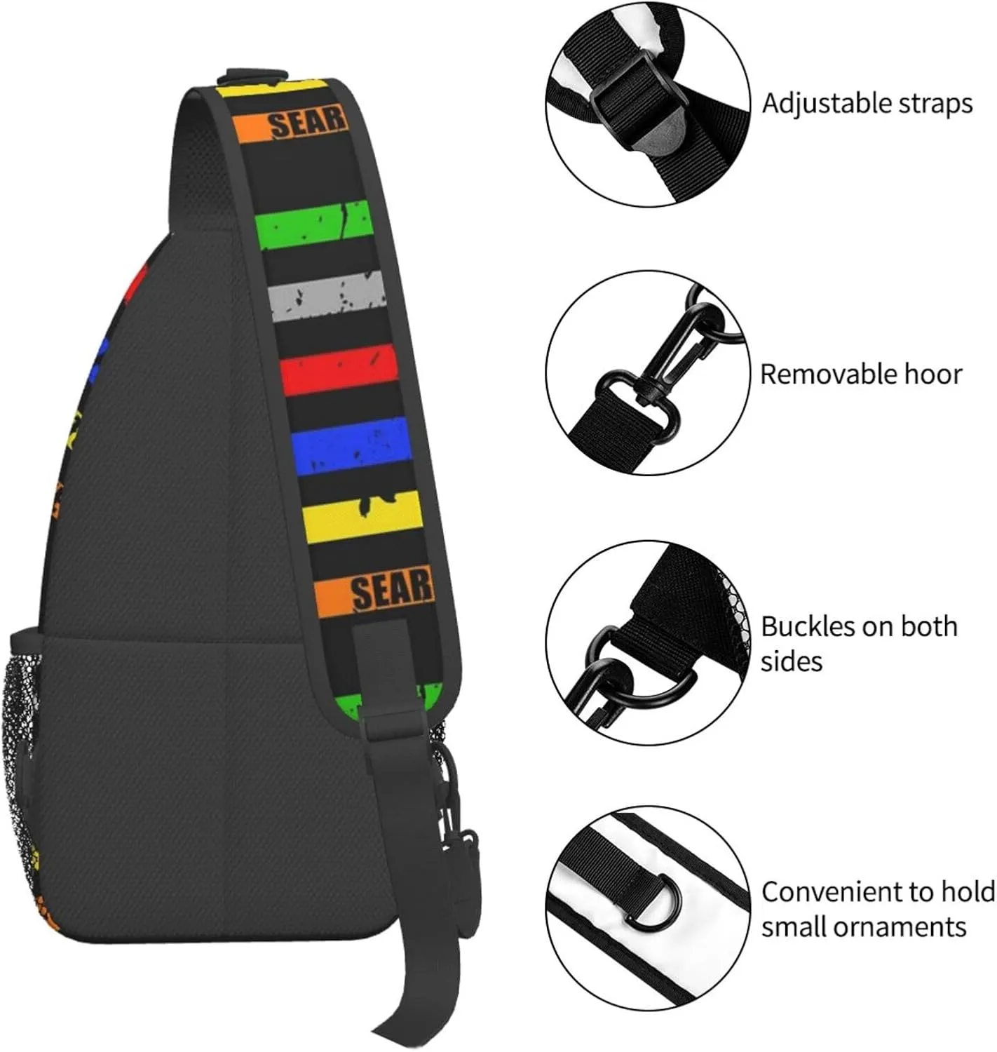 Thin Blue Line K9 German Shepherd Police Dog Design Sling Bag Chest Bag Casual Crossbody Bag Travel Shoulder Backpack