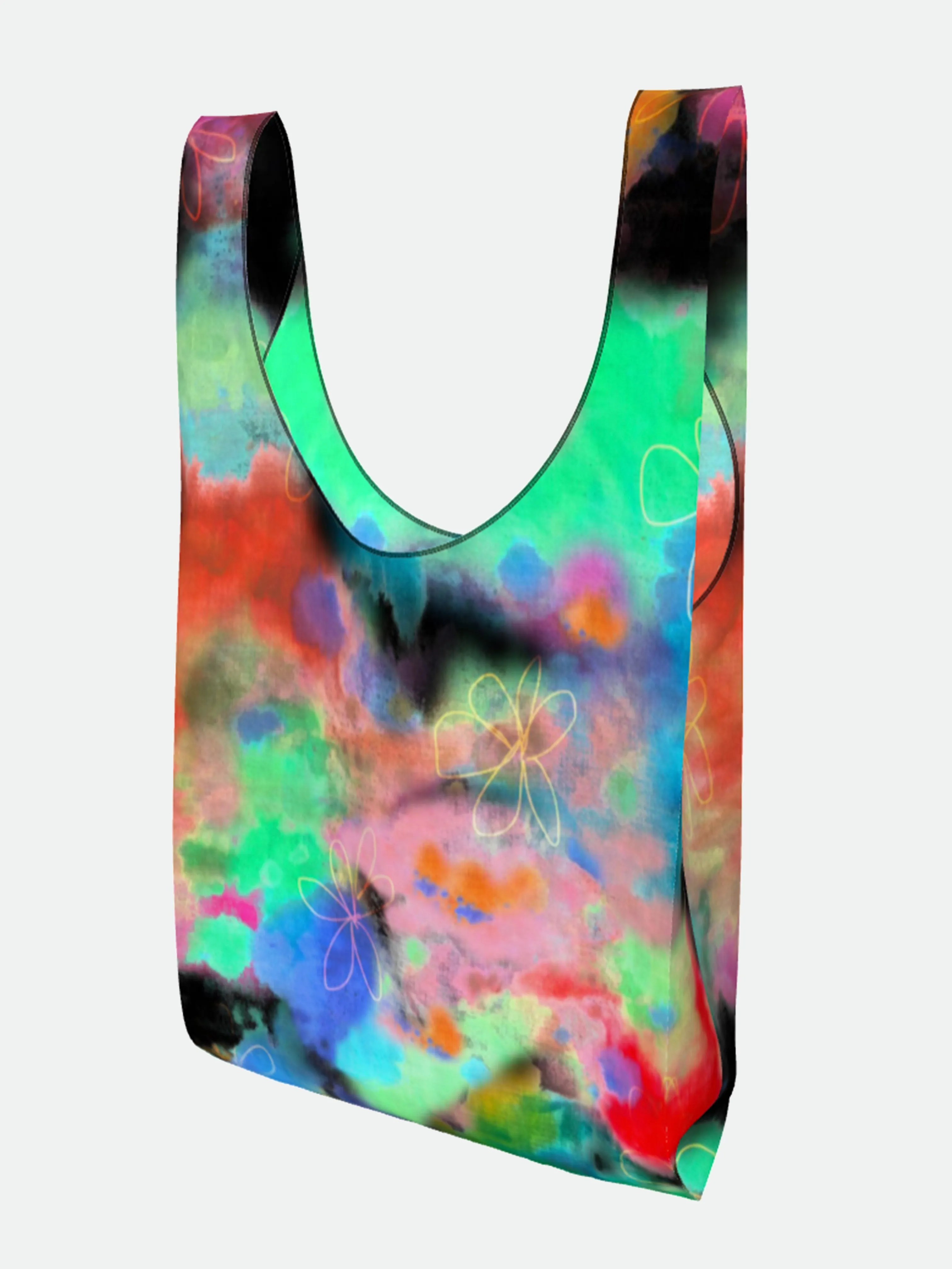 Tie Dye Printed Parachute Shopper Bag