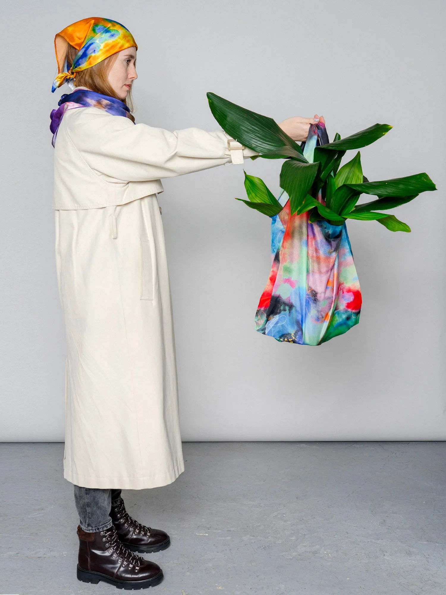 Tie Dye Printed Parachute Shopper Bag