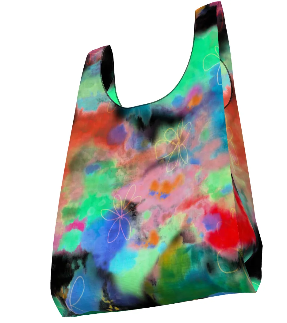 Tie Dye Printed Parachute Shopper Bag