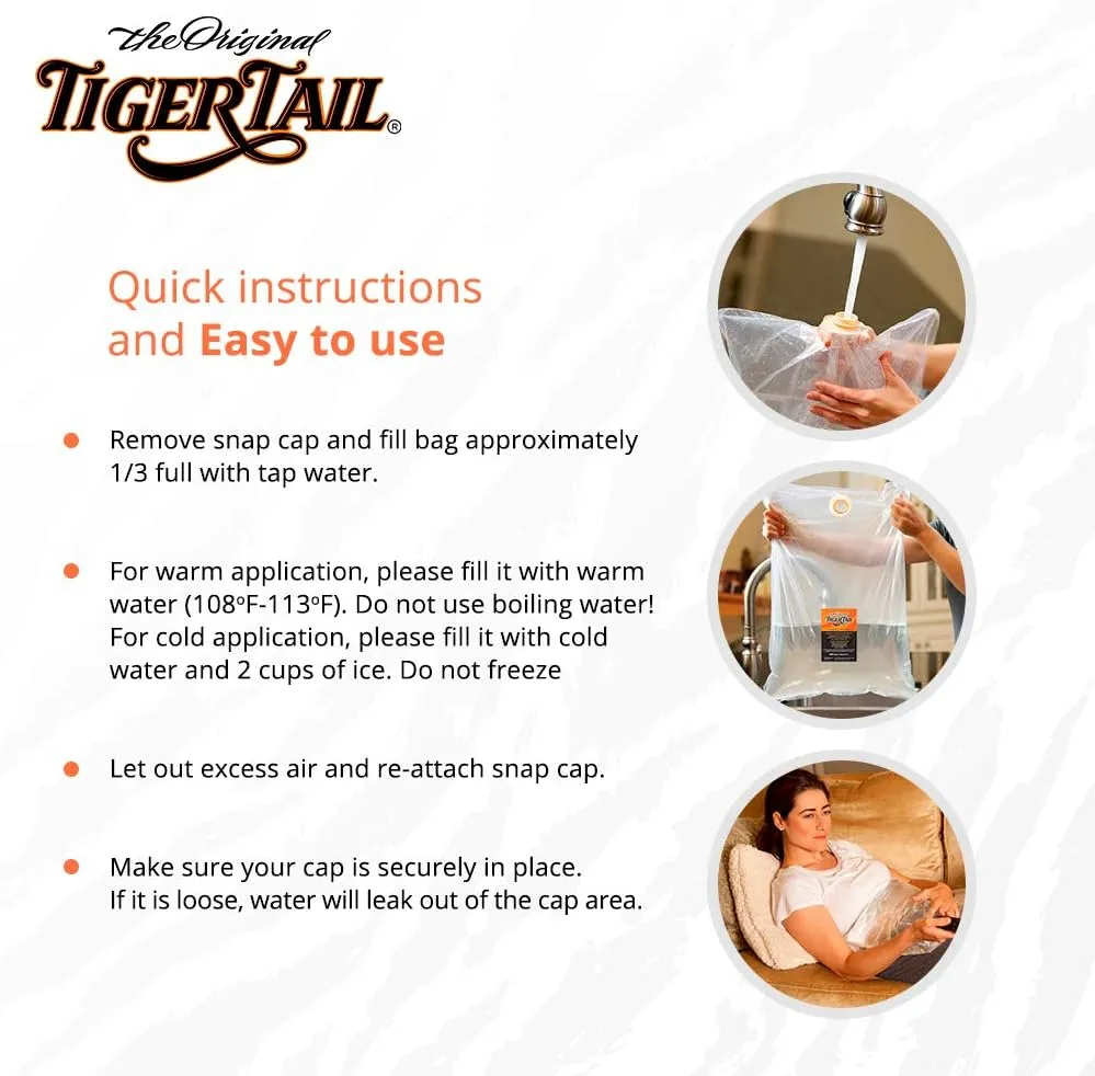 Tiger Tail DrySoak Hot Water Therapy Bag, Large (21" x 23"), Made in USA (Sister Brand Fomentek)